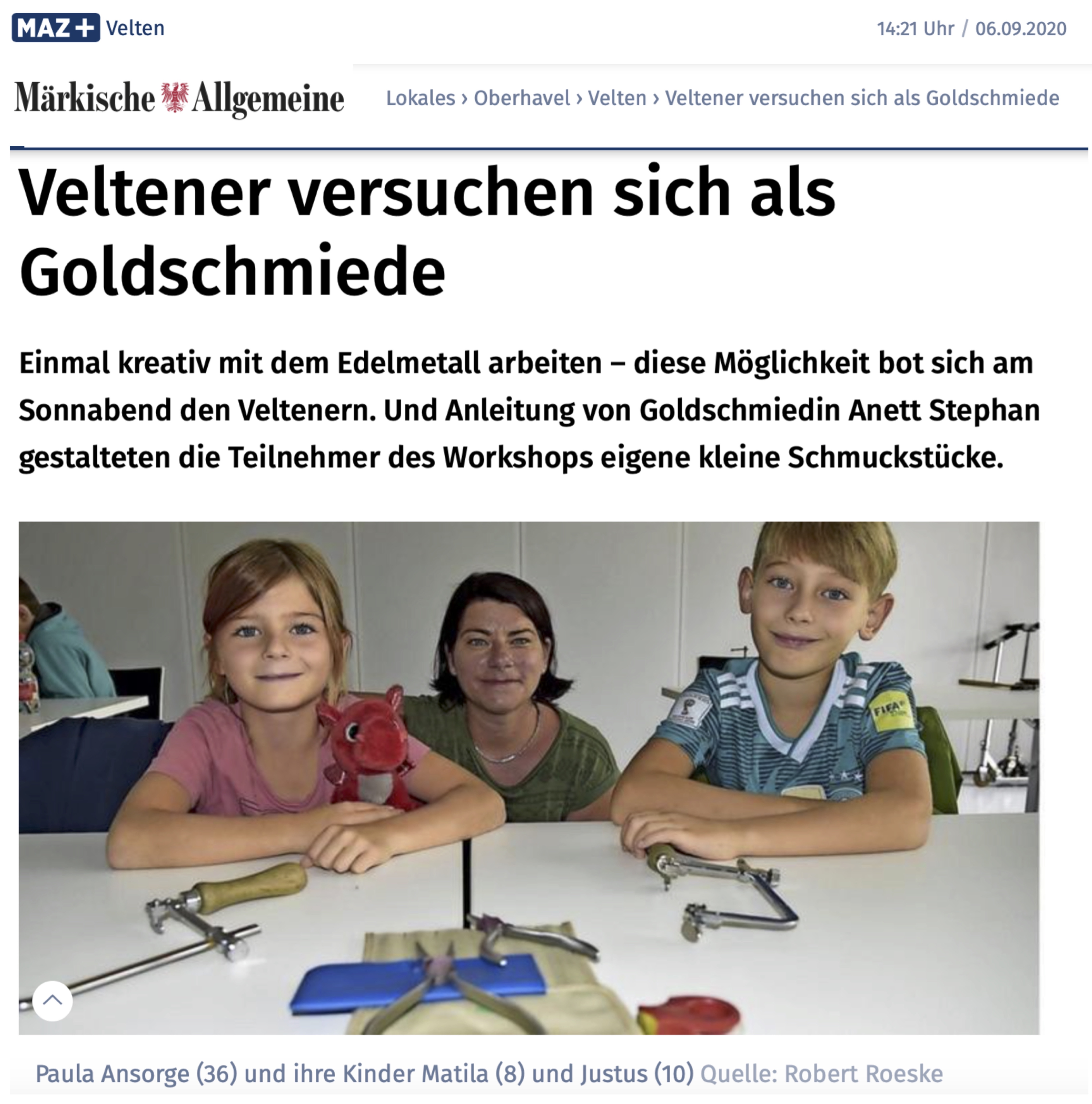 MAZ online_20-09-06_Artikel